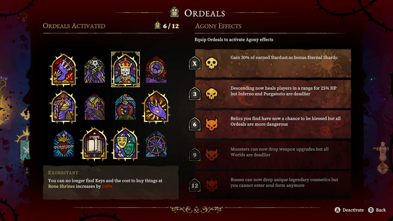 Schermata ufficiale di 33 Immortals dedicata agli Ordeals con effetti Agony